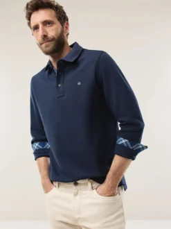 Jacquard Langarmpolo