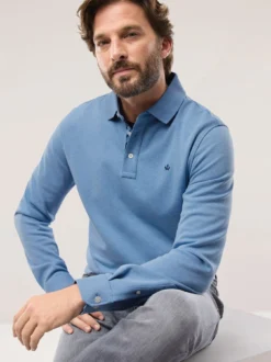 Jacquard Langarmpolo