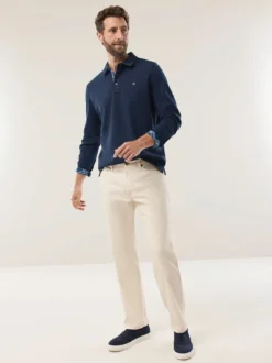 Jacquard Langarmpolo