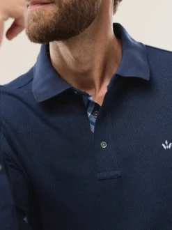 Jacquard Langarmpolo