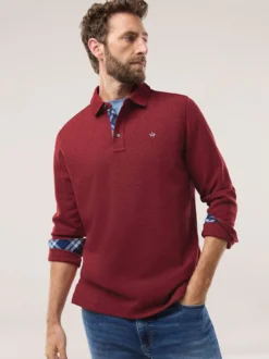 Jacquard Langarmpolo