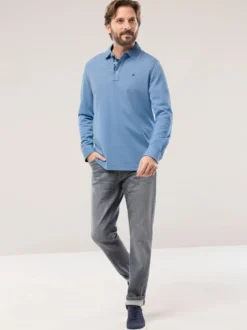 Jacquard Langarmpolo