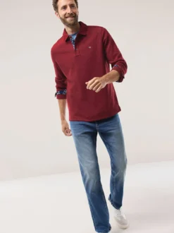 Jacquard Langarmpolo