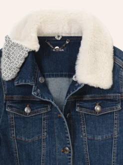 Jeansjacke Teddykragen