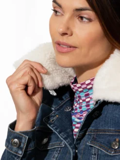 Jeansjacke Teddykragen