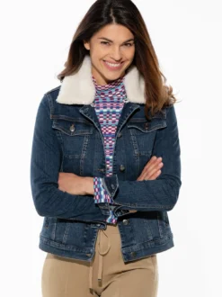 Jeansjacke Teddykragen