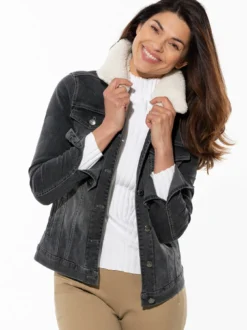 Jeansjacke Teddykragen