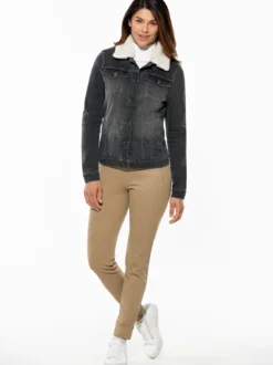 Jeansjacke Teddykragen