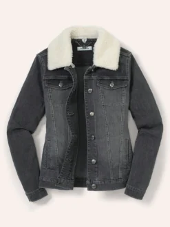 Jeansjacke Teddykragen