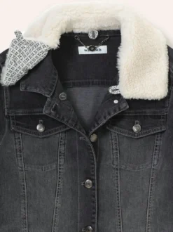 Jeansjacke Teddykragen