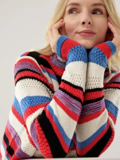 Kaminkragen Pullover Multigarn