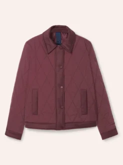 Kurze Steppjacke mit Materialmix