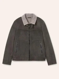 Lederblouson mit Kunstfell