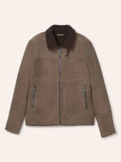 Lederblouson mit Kunstfell