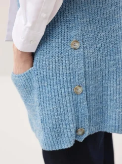 Longstrickweste mit Kimonoärmeln