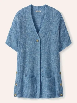Longstrickweste mit Kimonoärmeln