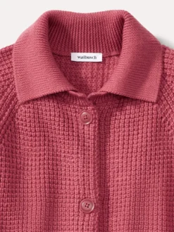 Merino-Strickjacke Waffelstruktur