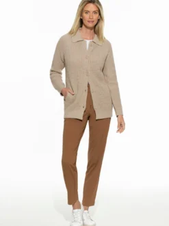 Merino-Strickjacke Waffelstruktur
