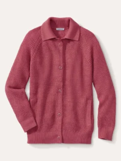 Merino-Strickjacke Waffelstruktur