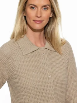 Merino-Strickjacke Waffelstruktur