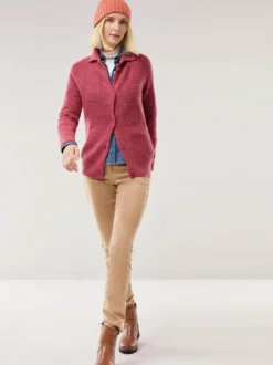 Merino-Strickjacke Waffelstruktur