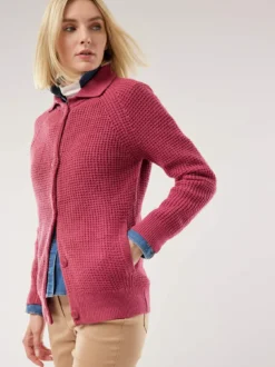 Merino-Strickjacke Waffelstruktur