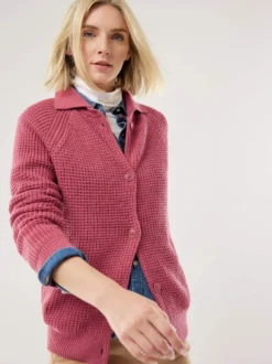 Merino-Strickjacke Waffelstruktur