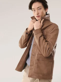Multitaschen Lederjacke
