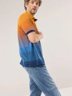 Ombre Streifenpolo Hitzefrei