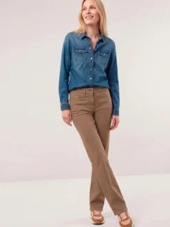 5 Pocket Jeans mit weitem Bein