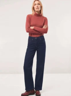 5 Pocket Jeans mit weitem Bein