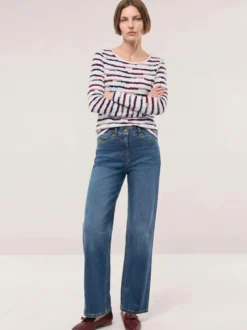 5 Pocket Jeans mit weitem Bein