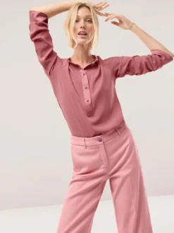 Polo Bluse aus Seide