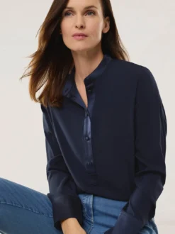 Polo Bluse aus Seide