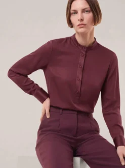 Polo Bluse aus Seide