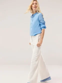 Polo Bluse aus Seide