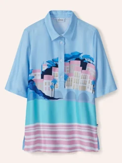 Polo Bluse aus Viskose