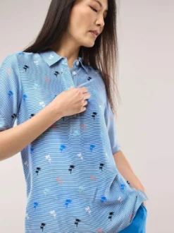 Polo Bluse aus Viskose