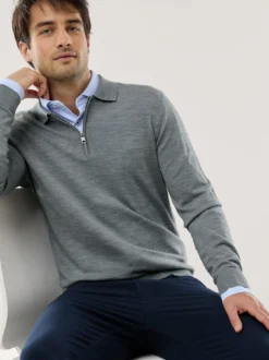 Polo-Pullover Merino Extrafein