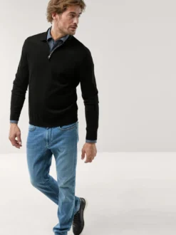 Polo-Pullover Merino Extrafein