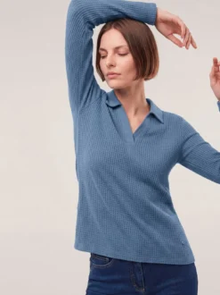 Poloshirt in Strickoptik