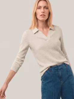 Poloshirt in Strickoptik