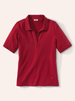 Poloshirt Lochstickerei
