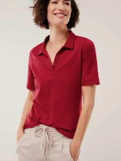 Poloshirt Lochstickerei