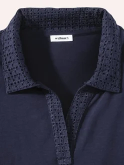 Poloshirt Lochstickerei