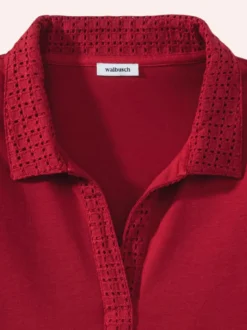 Poloshirt Lochstickerei