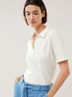Poloshirt Lochstickerei