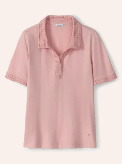 Poloshirt Lochstickerei
