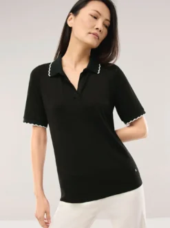 Poloshirt Wellenkante