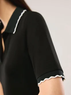 Poloshirt Wellenkante